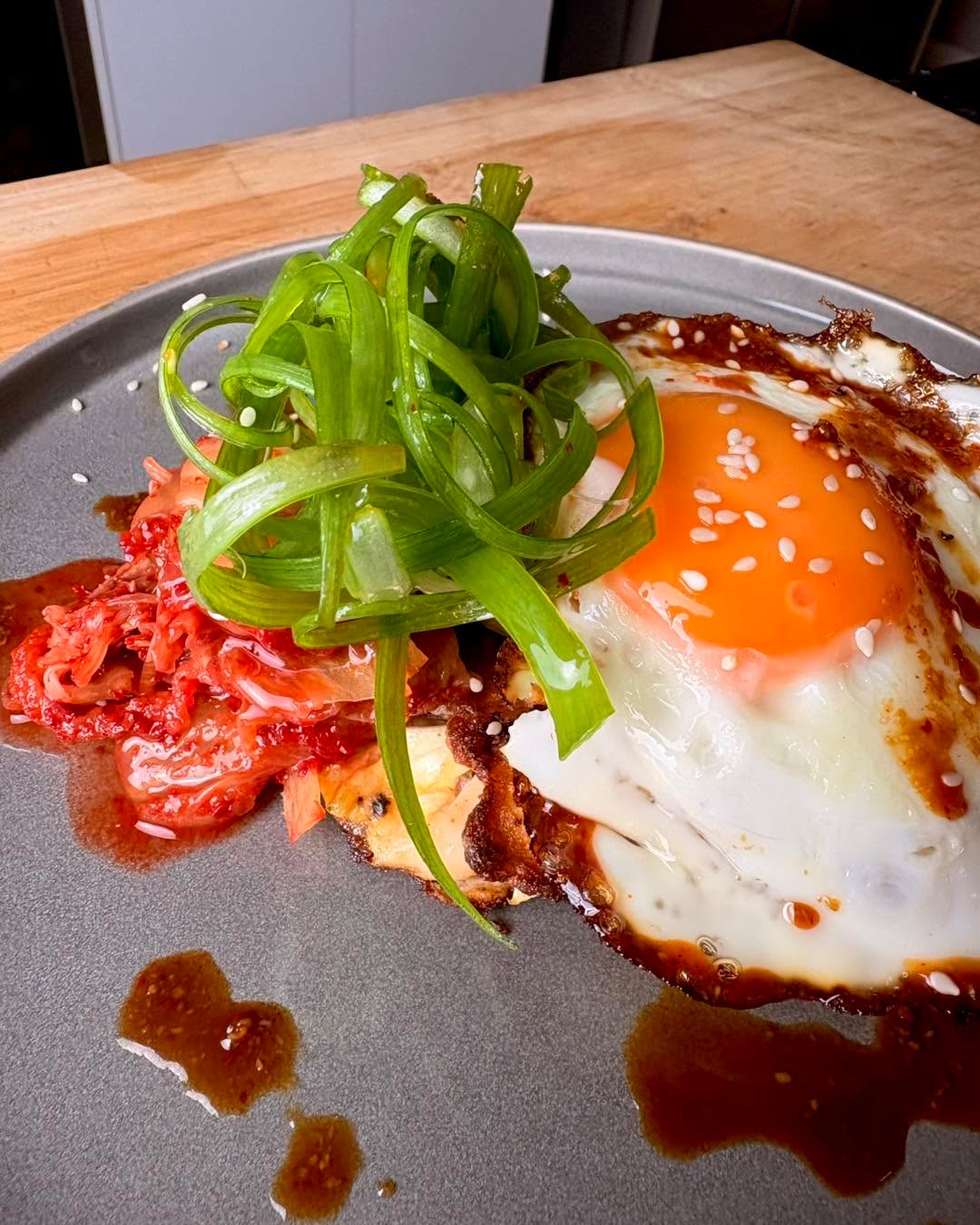 Brunch today was a Korean Chicken Omelette with Kimchi, Fried Egg and Gochujang & Sesame Sauce, all gluten-free 🤤

Recipe video incoming!

#brunch #koreanfood #omelette #chicken topfans