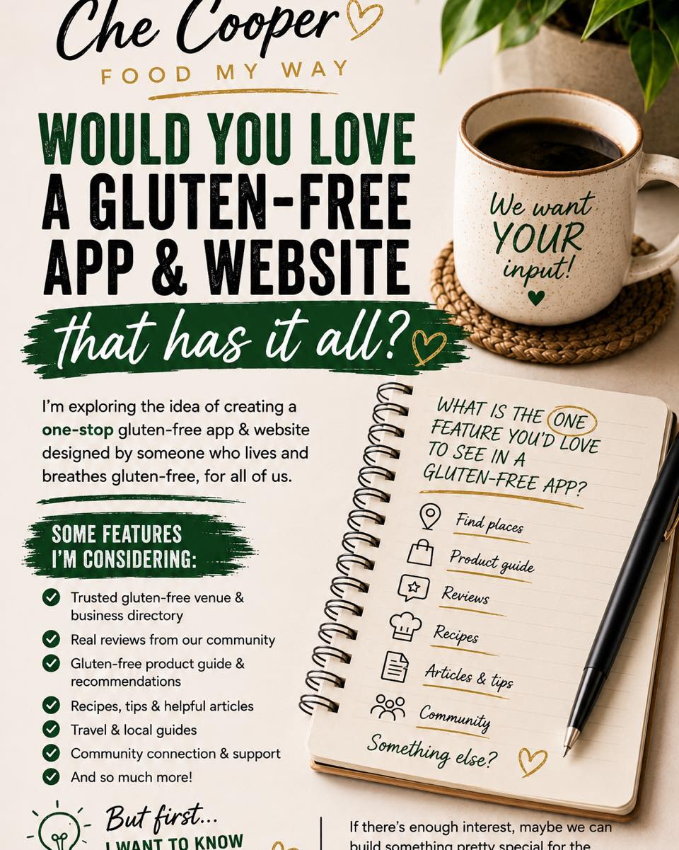 🇦🇺 GLUTEN-FREE AUSTRALIA — I WANT YOUR OPINION! 👇

I’ve been thinking about something for a while…

Would you use an Australian gluten-free app and website if it genuinely brought everything together in ONE place?

Not another website full of outdated listings or information you can’t trust.

I’m talking about something built with the gluten-free community, for the gluten-free community.

Imagine being able to open one place and:

📍 Find gluten-free restaurants, cafés, bakeries, shops and businesses around Australia

⭐ Read REAL reviews and experiences from other gluten-free people

🛒 Discover gluten-free products, brands and online stores

🍽️ Find recipes, ideas and inspiration

📱 Have useful gluten-free information at your fingertips when you’re travelling or eating somewhere new

❤️ And most importantly — build a proper Australian gluten-free community where we can help each other.

And I’ve got quite a few other ideas that I’m keeping under my hat for now… 👀

But before I take this idea any further, I want to know if YOU actually want it.

If something like this existed, would you use it?

And here’s the big question:

👇 WHAT IS THE ONE FEATURE YOU’D LOVE TO SEE IN A GLUTEN-FREE APP?

Drop your answer in the comments.

Restaurants? Products? Recipes? Reviews? Travel? Shopping? Something completely different?

I want to hear the good, the bad and the “why the hell doesn’t something already do this?” ideas. 😂

If there’s enough interest, maybe we can build something pretty bloody special for the Australian gluten-free community. 🇦🇺❤️

Please SHARE this with your gluten-free friends and groups too — the more feedback we get, the better we can make this idea.

#GlutenFreeAustralia #GlutenFreeCommunity #CoeliacAustralia #GlutenFreeLiving topfans